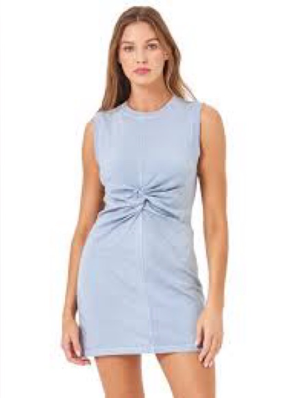 L*Space Danika Dress 100% Cotton In Blue Size Large